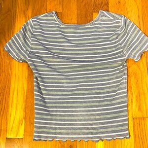 Stripped ribbed T-shirt